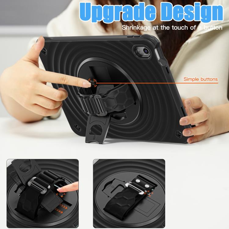 For iPad 2025 / 2022 Rotation Holder Silicone Hybrid PC Tablet Case(Black) by bashfashion