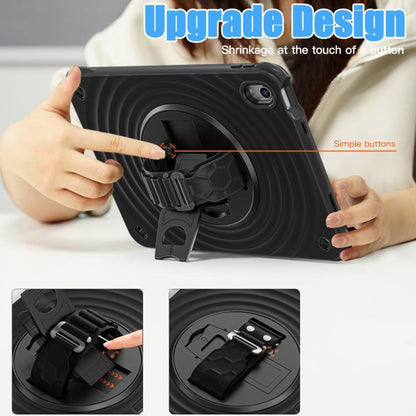 For iPad 2025 / 2022 Rotation Holder Silicone Hybrid PC Tablet Case(Black) by bashfashion