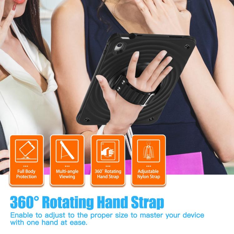 For iPad 2025 / 2022 Rotation Holder Silicone Hybrid PC Tablet Case(Black) by bashfashion