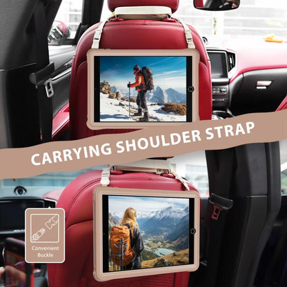 For iPad 10.2 2021 / 2020 / 2019 Rotation Holder Silicone Hybrid PC Tablet Case(Light Coffee) by bashfashion