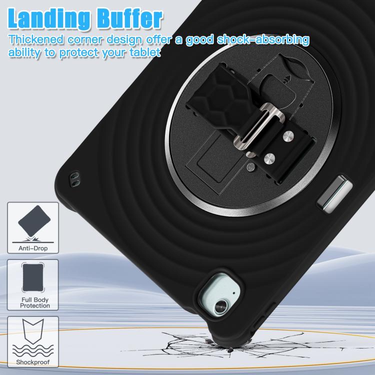 For iPad Air 13 2025 / 2024 Rotation Holder Silicone Hybrid PC Tablet Case(Black) by bashfashion