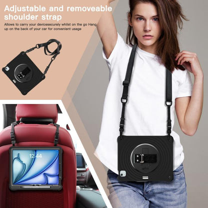 For iPad Air 13 2025 / 2024 Rotation Holder Silicone Hybrid PC Tablet Case(Black) by bashfashion
