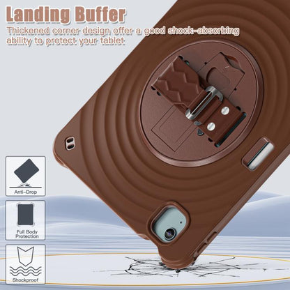 For iPad Air 11 2025 / 2024 Rotation Holder Silicone Hybrid PC Tablet Case(Chocolate) by bashfashion