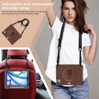 For iPad Air 11 2025 / 2024 Rotation Holder Silicone Hybrid PC Tablet Case(Chocolate) by bashfashion