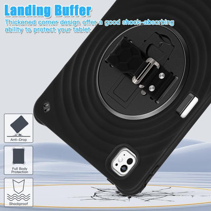 For iPad Pro 11 2025 / 2024 Rotation Holder Silicone Hybrid PC Tablet Case(Black) by bashfashion