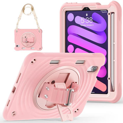 For iPad mini 2024 / mini 6 Rotation Holder Silicone Hybrid PC Tablet Case(Pink) by bashfashion
