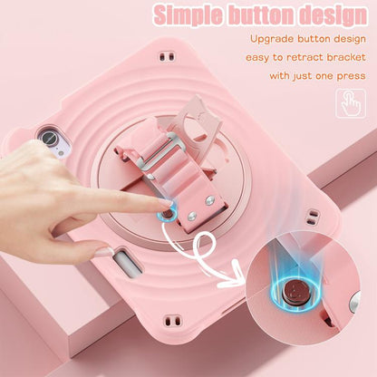 For iPad mini 2024 / mini 6 Rotation Holder Silicone Hybrid PC Tablet Case(Pink) by bashfashion