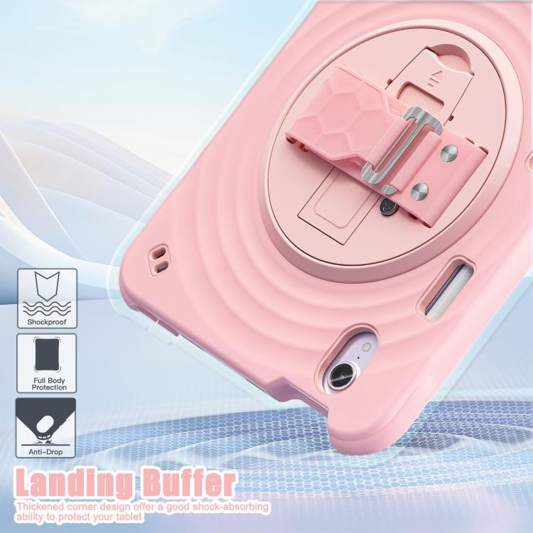 For iPad mini 2024 / mini 6 Rotation Holder Silicone Hybrid PC Tablet Case(Pink) by bashfashion