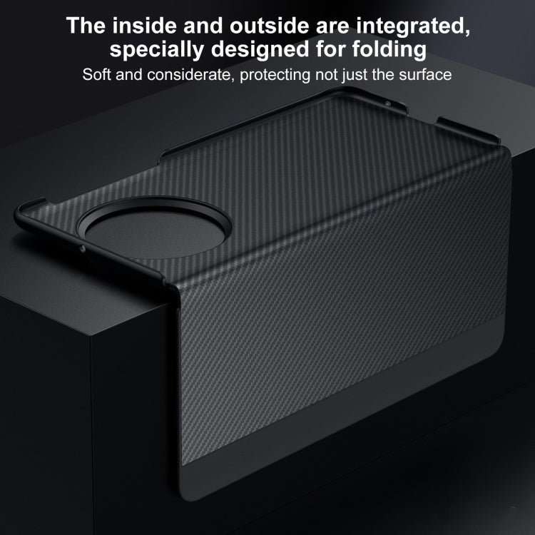 For Huawei Mate X6 SULADA Kevlar 600D Texture Smart Window Leather Phone Case(Black) by SULADA