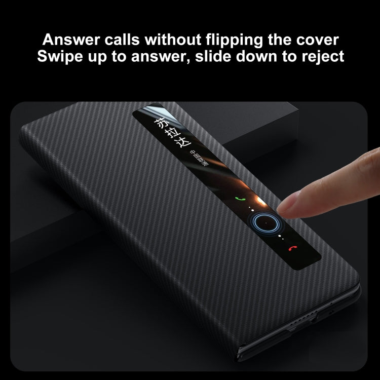 For vivo X Fold3 Pro SULADA Kevlar 600D Texture Smart Window Leather Phone Case(Black) by SULADA