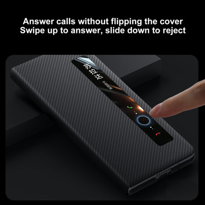 For vivo X Fold3 Pro SULADA Kevlar 600D Texture Smart Window Leather Phone Case(Black) by SULADA