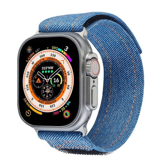 For Apple Watch Ultra 2 49mm Cowboy Nylon Hook and Loop Fastener Watch Band(Royal Blue) by bashfashion