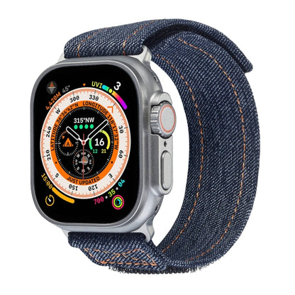 For Apple Watch Ultra 2 49mm Cowboy Nylon Hook and Loop Fastener Watch Band(Grey) by bashfashion