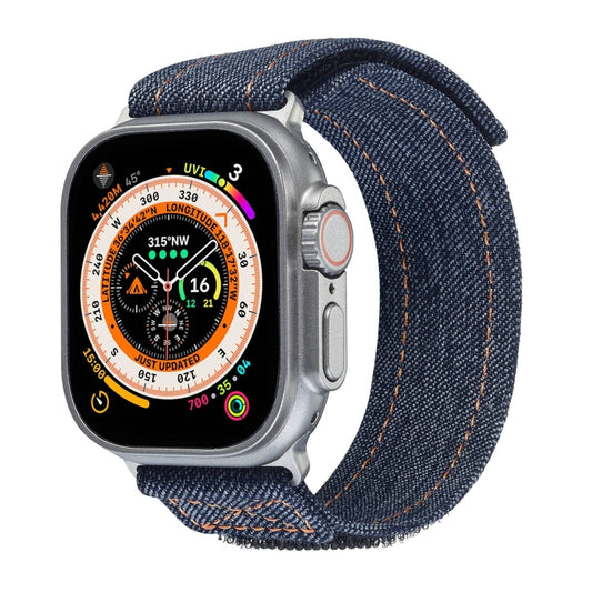 For Apple Watch Ultra 2 49mm Cowboy Nylon Hook and Loop Fastener Watch Band(Grey) by bashfashion