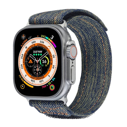 For Apple Watch Ultra 49mm Cowboy Nylon Hook and Loop Fastener Watch Band(Yellow) by bashfashion