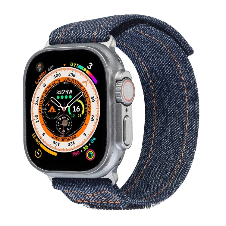 For Apple Watch Ultra 49mm Cowboy Nylon Hook and Loop Fastener Watch Band(Grey) by bashfashion
