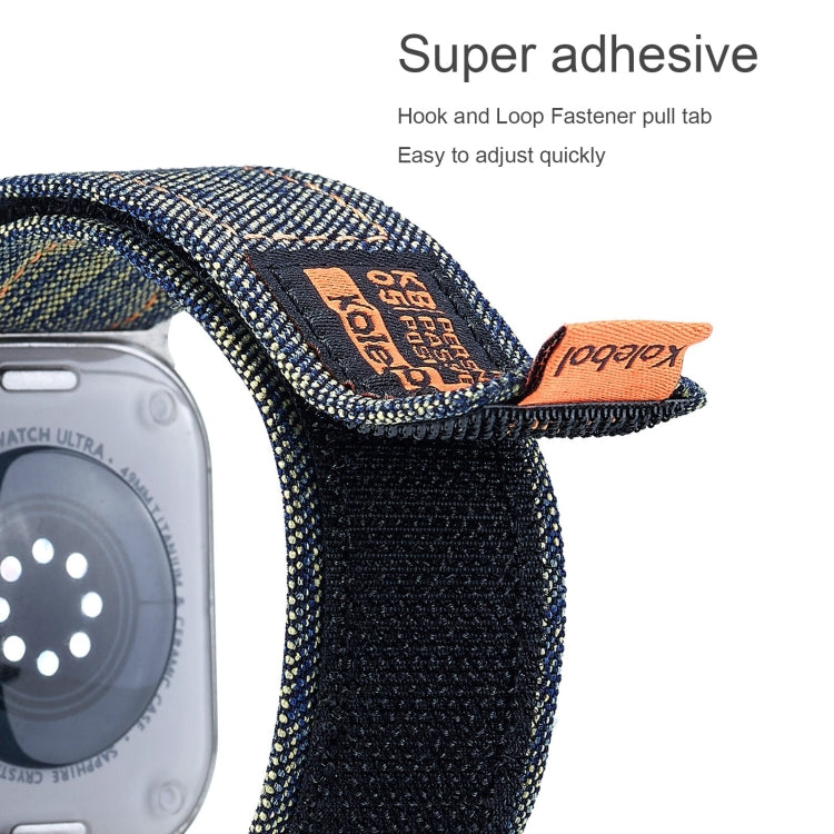 For Apple Watch Series 5 40mm Cowboy Nylon Hook and Loop Fastener Watch Band(Dark Blue) by bashfashion