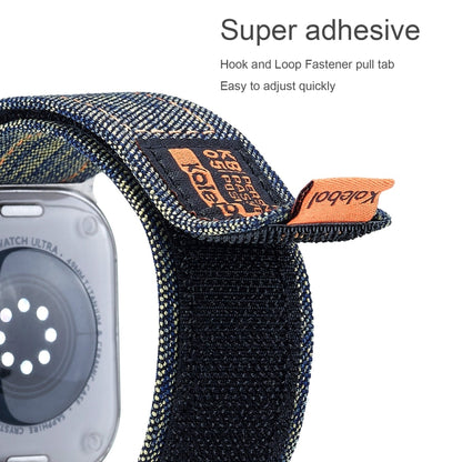 For Apple Watch Series 5 40mm Cowboy Nylon Hook and Loop Fastener Watch Band(Dark Blue) by bashfashion