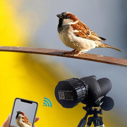 V12 2K WiFi HD Telescope Eyepiece Outdoor Portable Mirror Camera(Black) by bashfashion