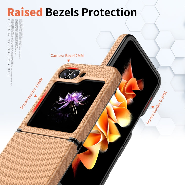 For Samsung Galaxy Z Flip6 / Flip7 FE Checkered Pattern TPU+PC Shockproof Phone Case(Pastel Peach) by bashfashion