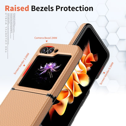 For Samsung Galaxy Z Flip6 / Flip7 FE Checkered Pattern TPU+PC Shockproof Phone Case(Pastel Peach) by bashfashion