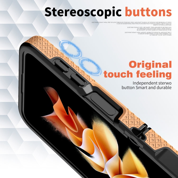 For Samsung Galaxy Z Flip6 / Flip7 FE Checkered Pattern TPU+PC Shockproof Phone Case(Pastel Peach) by bashfashion