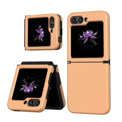 For Samsung Galaxy Z Flip7 FE / Flip6 Flat Skin Feel TPU+PC Shockproof Phone Case(Pastel Peach) by bashfashion