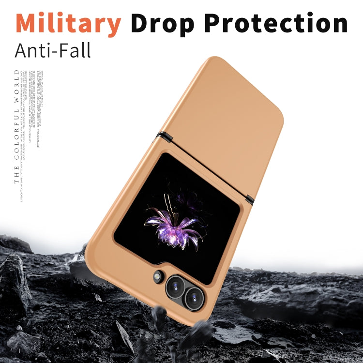 For Samsung Galaxy Z Flip7 FE / Flip6 Flat Skin Feel TPU+PC Shockproof Phone Case(Pastel Peach) by bashfashion