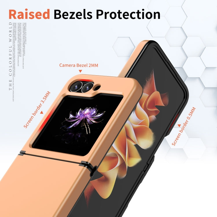 For Samsung Galaxy Z Flip7 FE / Flip6 Flat Skin Feel TPU+PC Shockproof Phone Case(Pastel Peach) by bashfashion