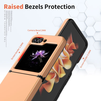 For Samsung Galaxy Z Flip7 FE / Flip6 Flat Skin Feel TPU+PC Shockproof Phone Case(Pastel Peach) by bashfashion