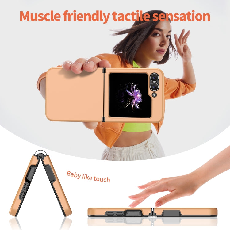 For Samsung Galaxy Z Flip7 FE / Flip6 Flat Skin Feel TPU+PC Shockproof Phone Case(Pastel Peach) by bashfashion