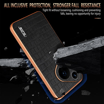 For Huawei Pura 70 Pro / 70 Pro+ AZNS Electroplated Frame Crocodile Texture Full Coverage Phone Case(Blue) by AZNS