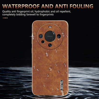 For Huawei Mate 60 / 60 Pro+ AZNS Electroplated Frame Crocodile Texture Full Coverage Phone Case(Black) by AZNS