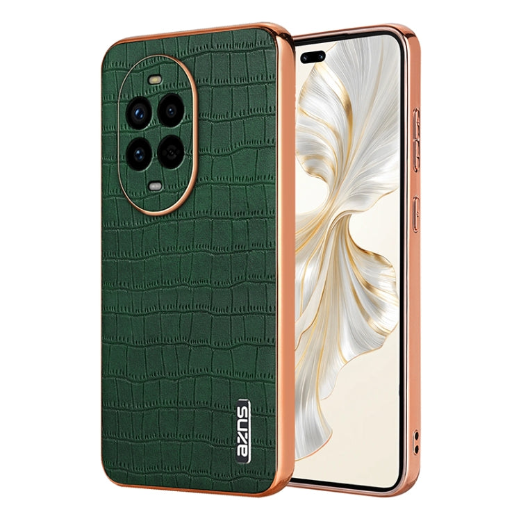 For Huawei nova 13 Pro AZNS Electroplated Frame Crocodile Texture Full Coverage Phone Case(Green) by AZNS