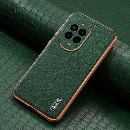 For Huawei nova 13 Pro AZNS Electroplated Frame Crocodile Texture Full Coverage Phone Case(Green) by AZNS