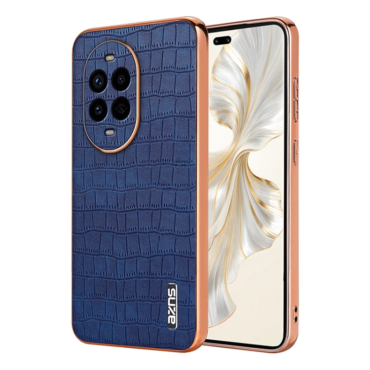 For Huawei nova 13 Pro AZNS Electroplated Frame Crocodile Texture Full Coverage Phone Case(Blue) by AZNS