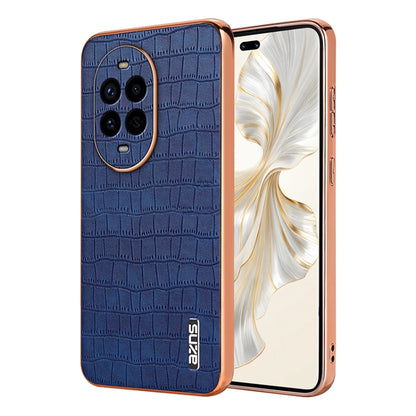 For Huawei nova 13 Pro AZNS Electroplated Frame Crocodile Texture Full Coverage Phone Case(Blue) by AZNS