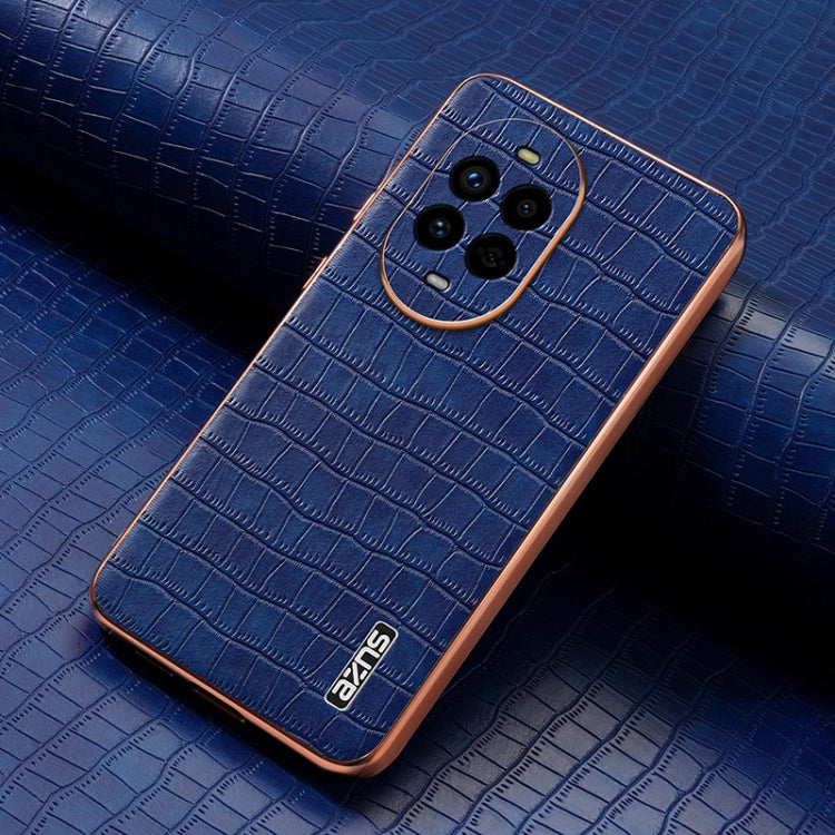 For Huawei nova 13 Pro AZNS Electroplated Frame Crocodile Texture Full Coverage Phone Case(Blue) by AZNS