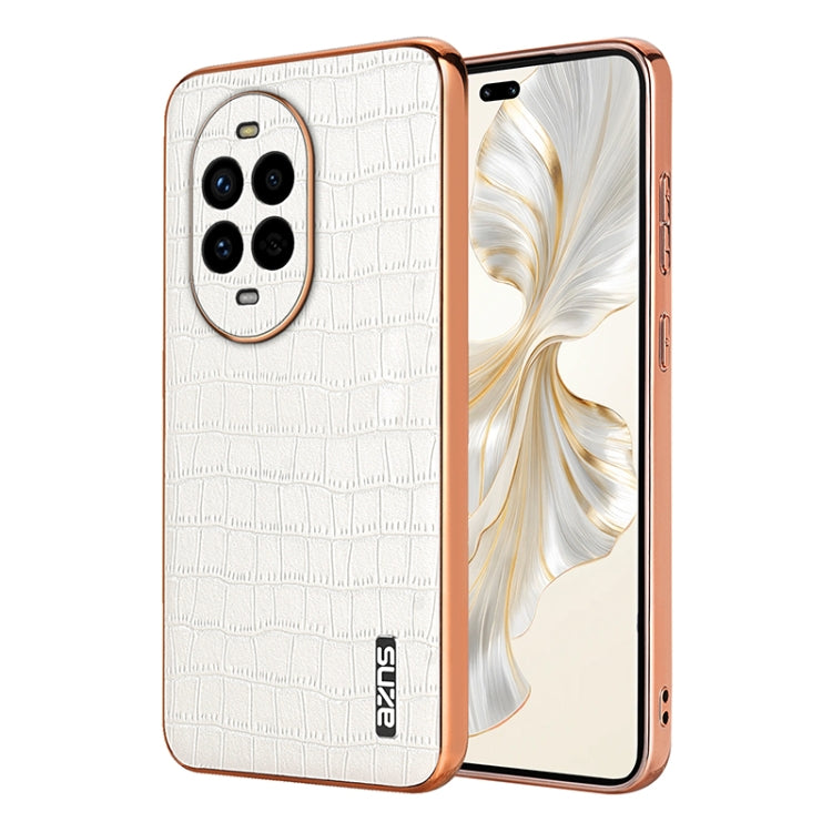For Huawei nova 13 Pro AZNS Electroplated Frame Crocodile Texture Full Coverage Phone Case(White) by AZNS