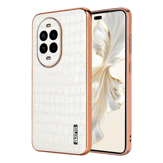 For Huawei nova 13 Pro AZNS Electroplated Frame Crocodile Texture Full Coverage Phone Case(White) by AZNS