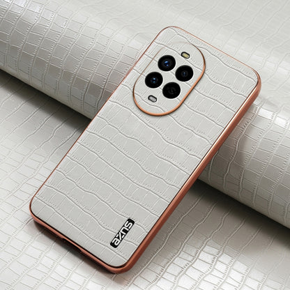 For Huawei nova 13 Pro AZNS Electroplated Frame Crocodile Texture Full Coverage Phone Case(White) by AZNS