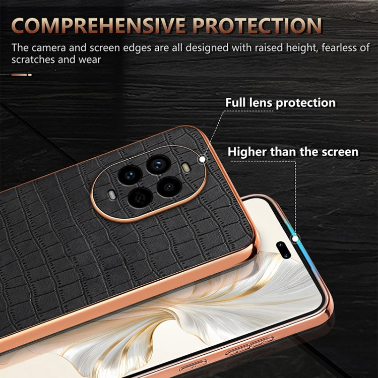 For Huawei nova 13 Pro AZNS Electroplated Frame Crocodile Texture Full Coverage Phone Case(White) by AZNS