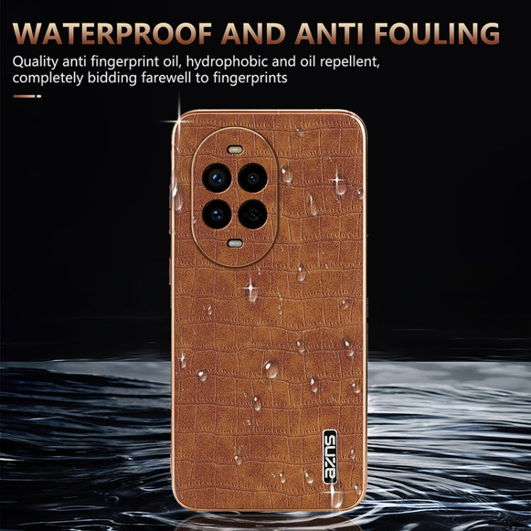 For Huawei nova 13 Pro AZNS Electroplated Frame Crocodile Texture Full Coverage Phone Case(White) by AZNS