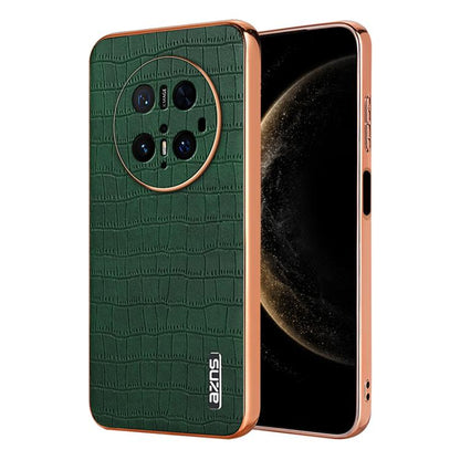 For Huawei Mate 70 Pro / 70 Pro+ AZNS Electroplated Frame Crocodile Texture Full Coverage Phone Case(Green) by AZNS
