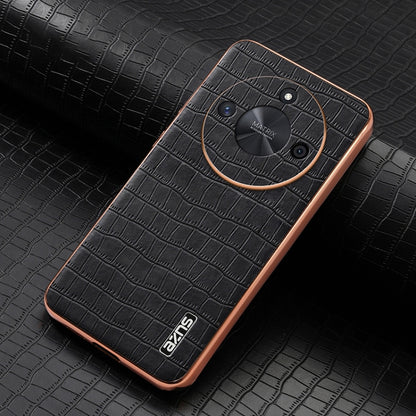 For Honor X50 / X50 Pro / X50 GT AZNS Electroplated Frame Crocodile Texture Full Coverage Phone Case(Black) by AZNS