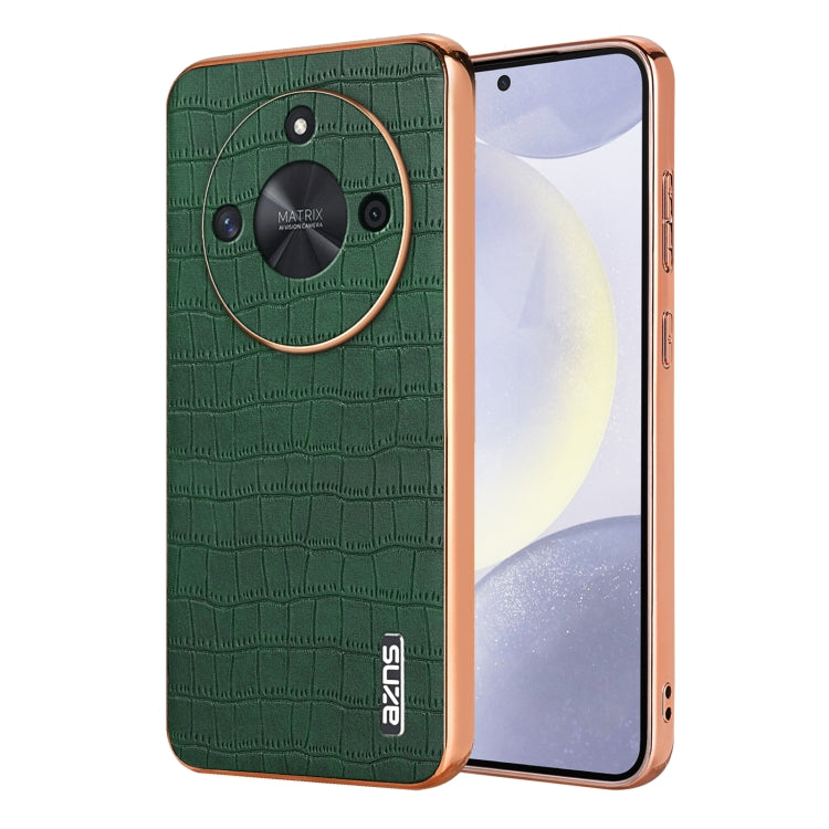 For Honor X50 / X50 Pro / X50 GT AZNS Electroplated Frame Crocodile Texture Full Coverage Phone Case(Green) by AZNS