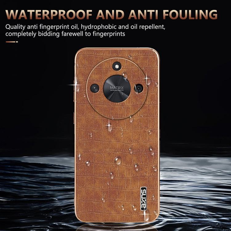 For Honor X50 / X50 Pro / X50 GT AZNS Electroplated Frame Crocodile Texture Full Coverage Phone Case(Green) by AZNS