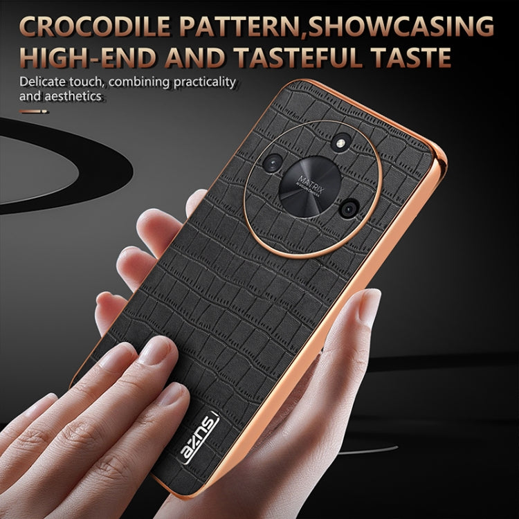 For Honor X50 / X50 Pro / X50 GT AZNS Electroplated Frame Crocodile Texture Full Coverage Phone Case(Green) by AZNS