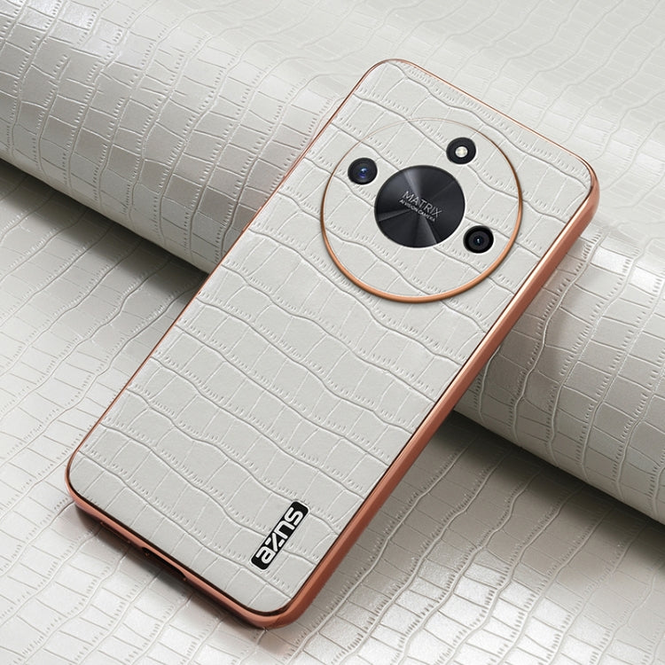 For Honor X50 / X50 Pro / X50 GT AZNS Electroplated Frame Crocodile Texture Full Coverage Phone Case(White) by AZNS