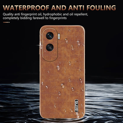 For Honor X50i / 90 Lite AZNS Electroplated Frame Crocodile Texture Full Coverage Phone Case(Black) by AZNS